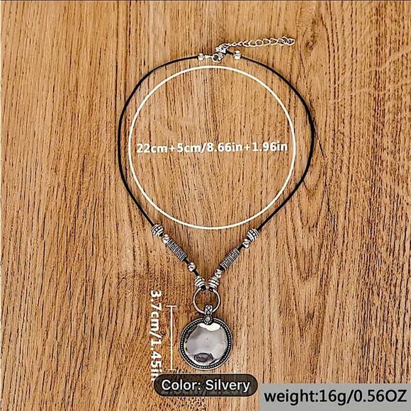 Handmade Bohemian Tribal Disk Necklace - Picture 6 of 6